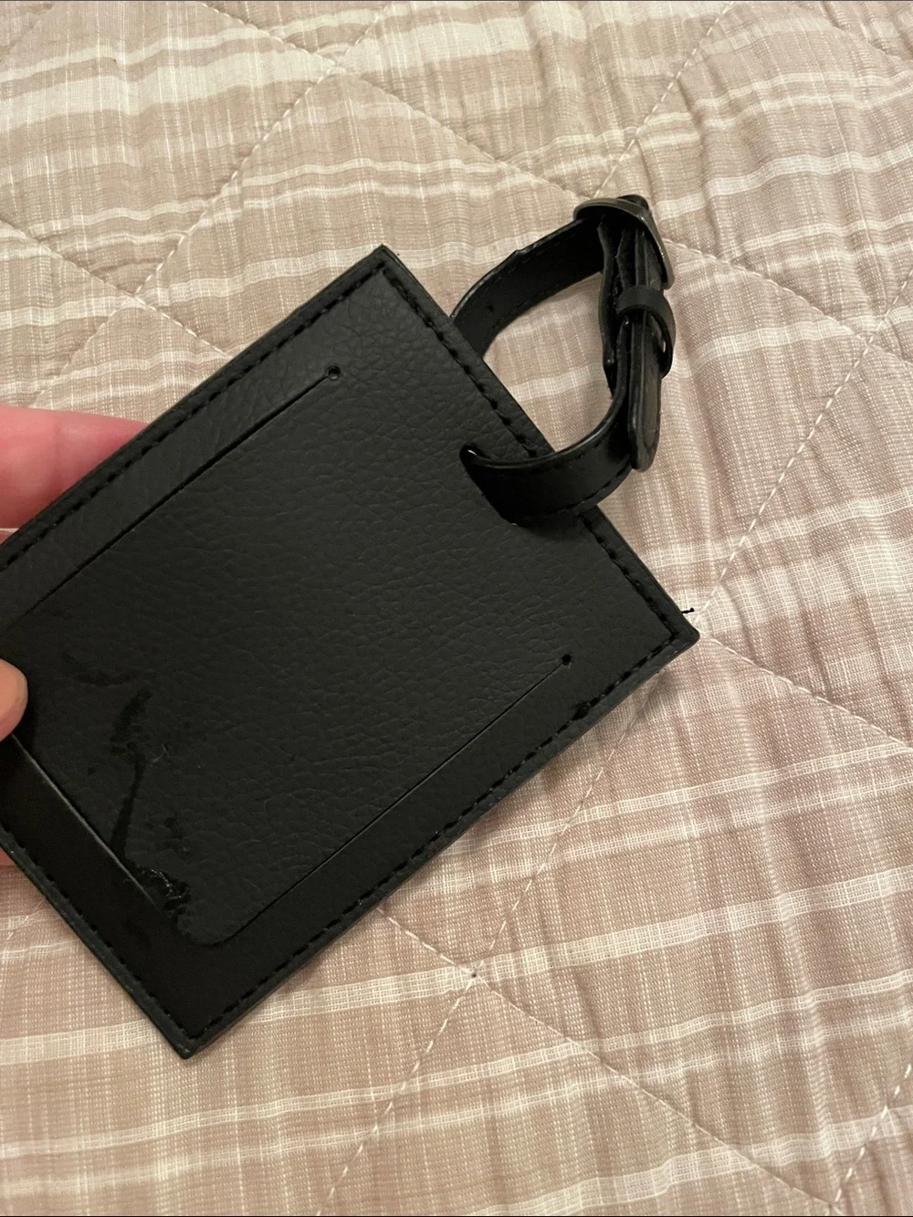 Black Leather Luggage Tag for luggage
